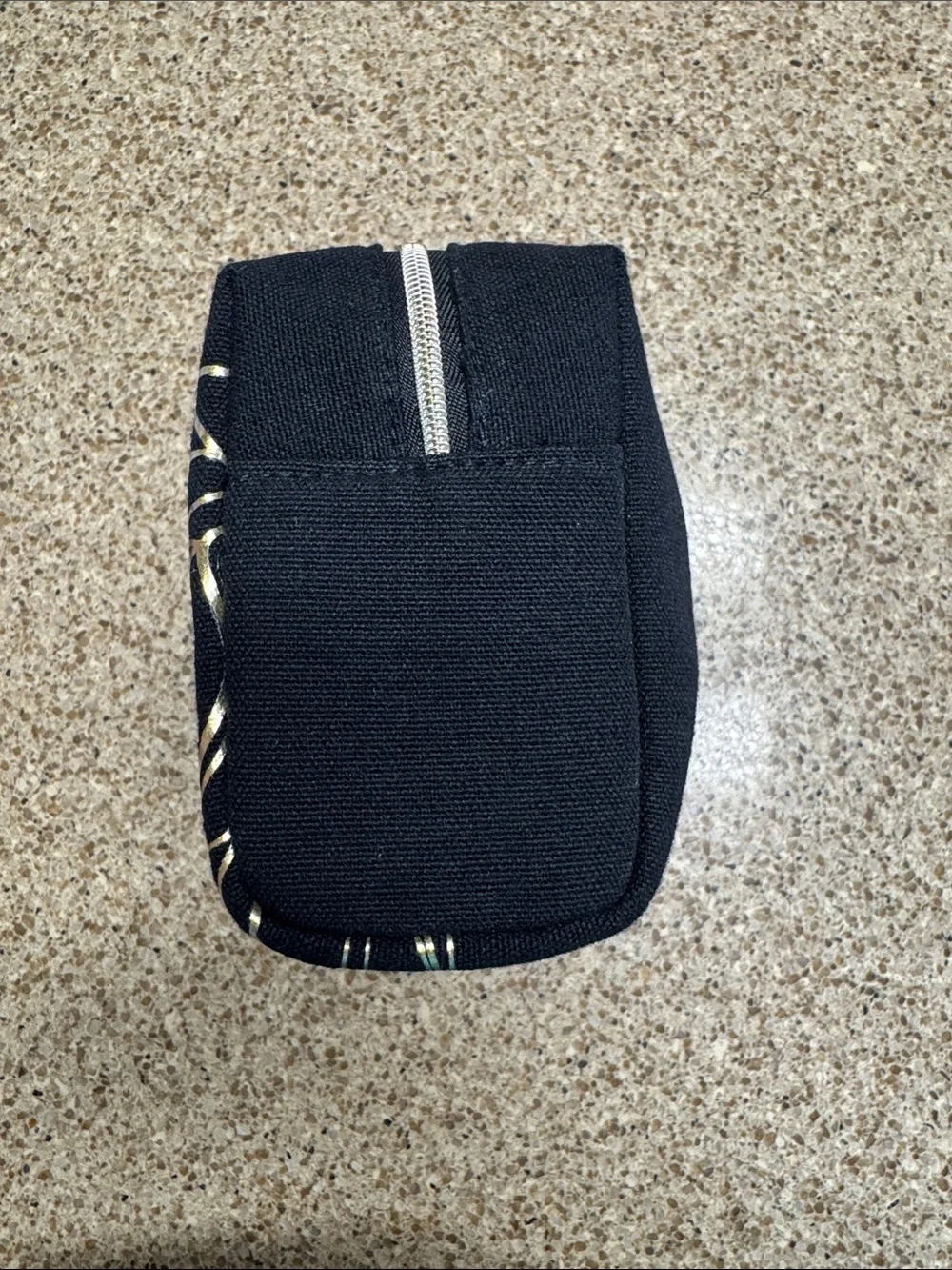 Lancome Black Cosmetic Zip Pouch with Gold Hardware